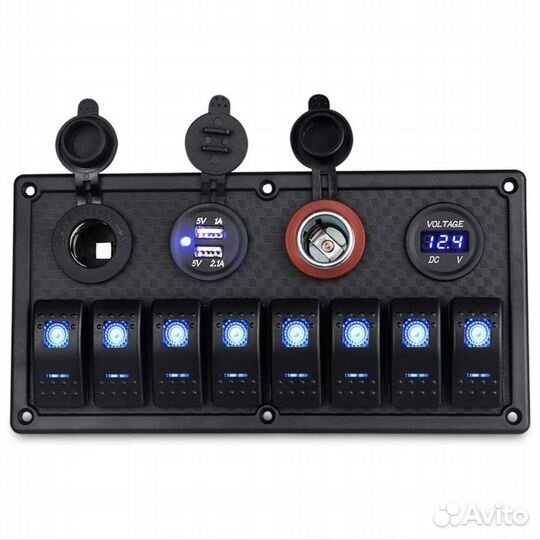 Панель с переключателями для лодок 8 клавиш