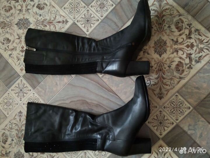 Сапоги осень весна женские натуральная кожа