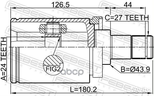 Шрус внутренний L 24x43.9x27 BMW 5 E60 2001-200