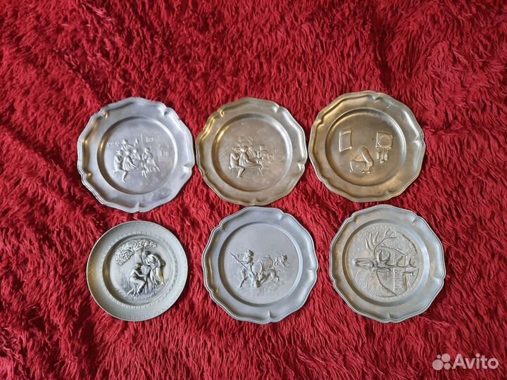 Оловянные декоративные тарелки