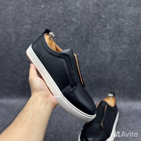 Слипоны мужские экокожа