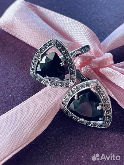 Серебрянные серьги кольца пуссеты пирсинг подвеска