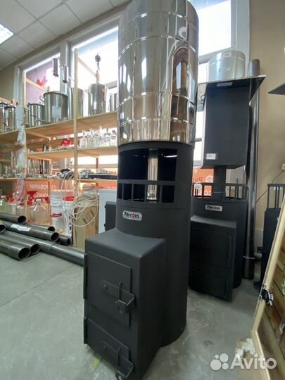 Печь из трубы 9 мм с баком