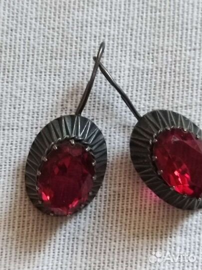 Винтажные серебро серьги