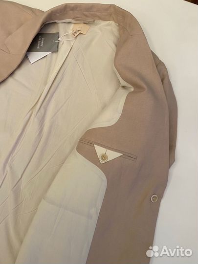 Пиджак жакет H&M Premium из шелка и льна XXL