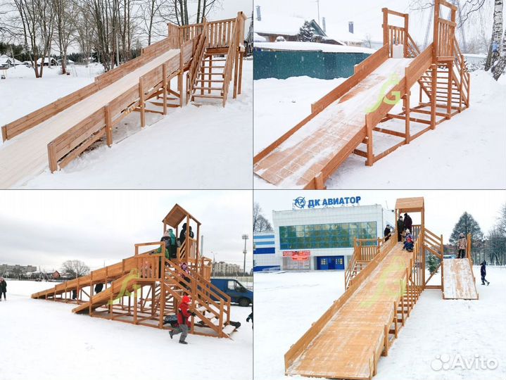 Зимние деревянные горки