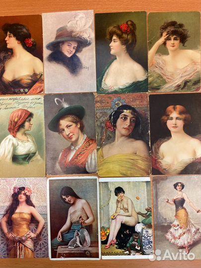 Старинные открытки дамы, девушки, ню, эротика