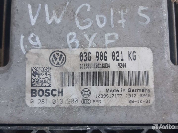 Эбу двигателя VW Golf 5 03G906021KG