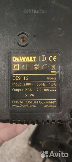 Аккумуляторный шуруповерт dewalt DC731