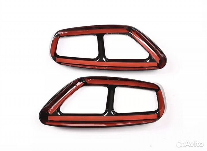 Насадки на глушитель Bmw G30 G38 двойные чёрные