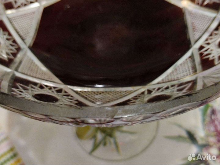 Марганцевый хрусталь ваза СССР