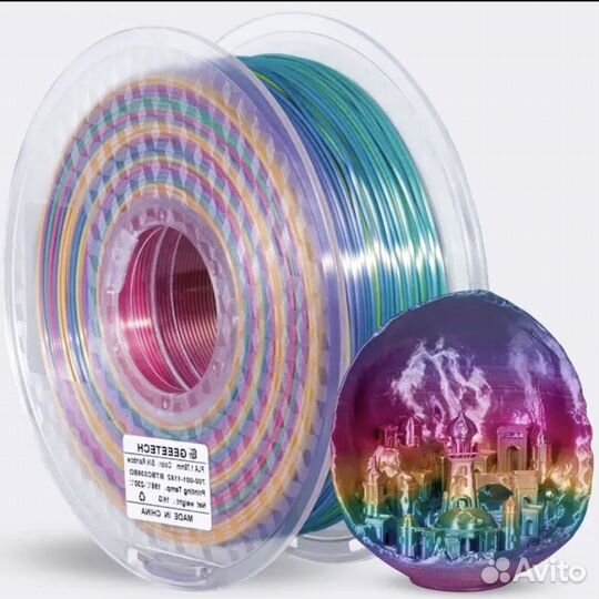 Pla пластик silk радужный