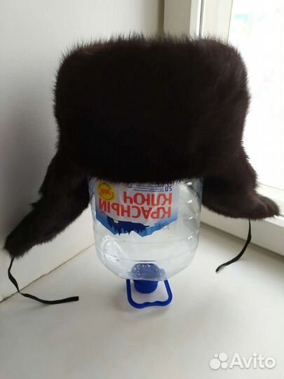 Новая норковая полноценная шапка- ушанка мужская