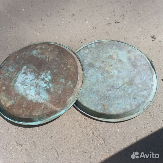 Поднос для самовара старинный латунный