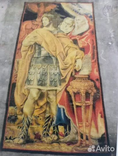 Старинный огромный гобелен шпалера 18 век