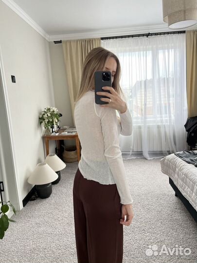 Женская прозрачная белая кофта, топ в стиле zara