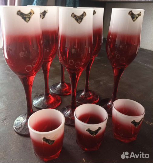 Бокалы для шампанского+рюмочки