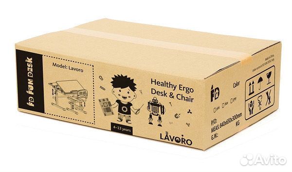 Растущая парта и стул lavoro голубой/розовый/зелен