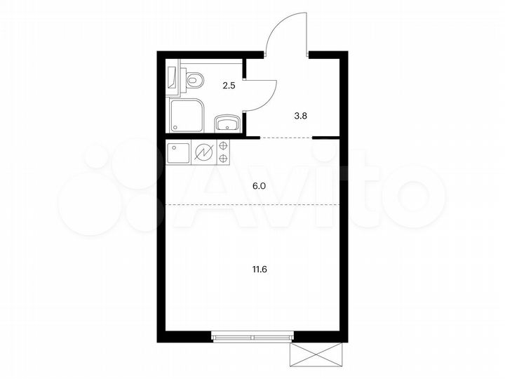 Квартира-студия, 23,9 м², 8/17 эт.