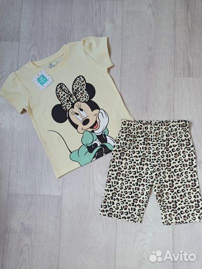 Футболка+велосипедки Disney для девочек (2/4/6/8 л
