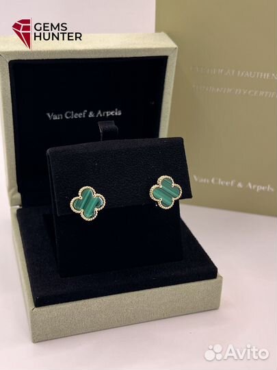 Золотые серьги van cleef