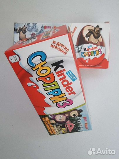 Маша и Медведь. Запечатанные коробочки на три яйца