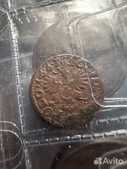 Монеты Солиды 1663-66 г. Польша. Медь