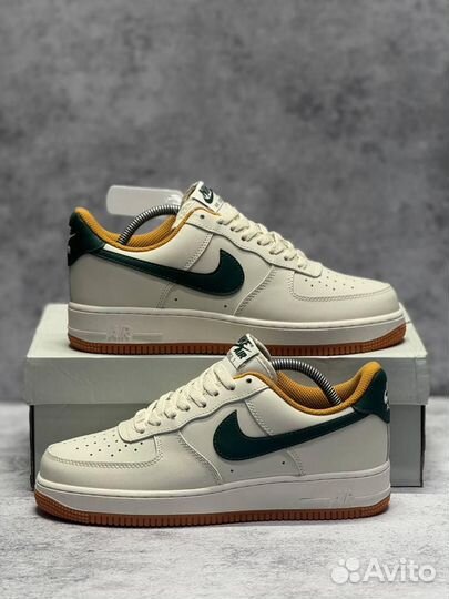 Кроссовки Nike Air Force 1 Light Brown Green (Арт.37347)