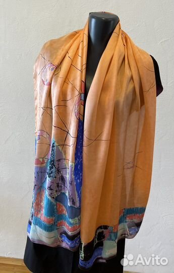 Шарф палантин натуральный шелк