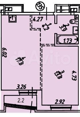 1-к. квартира, 41,9 м², 4/18 эт.