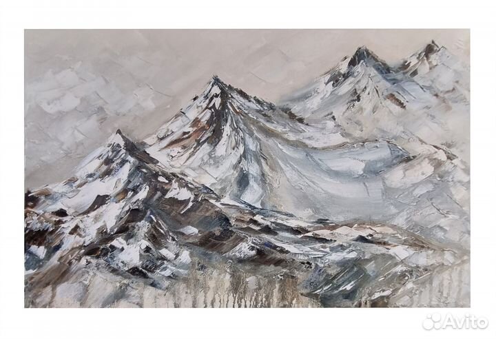 Горы пейзаж картина маслом с горами интерьерная