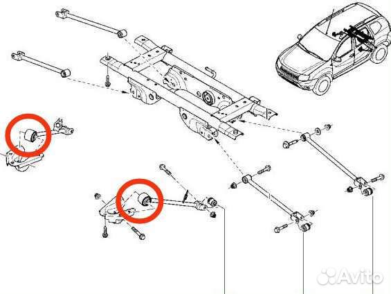 Сайлентблоки продольного рычага Renault Duster 2шт