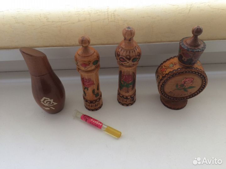 Деревянные флаконы от духов Болгарское розовое мас