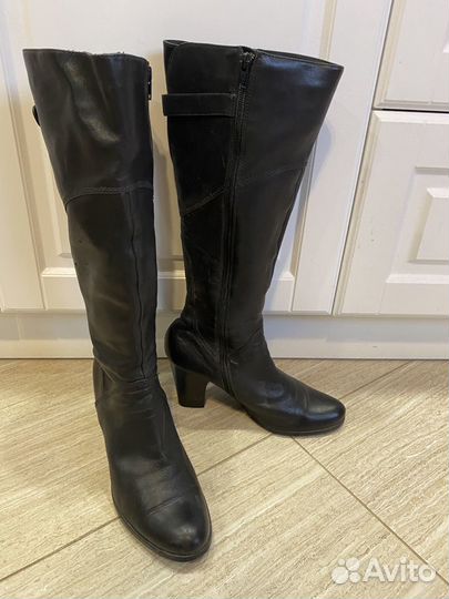 Сапоги кожаные чёрные