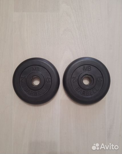 Спортивные блины Barbell 26 мм(15, 10, 5, 2, 1кг)