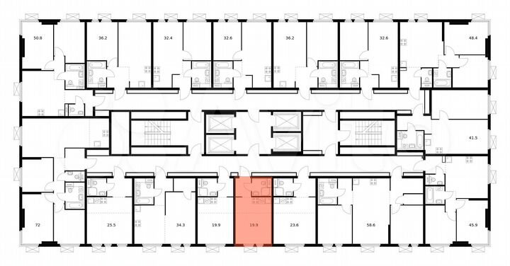 Квартира-студия, 19,9 м², 19/33 эт.