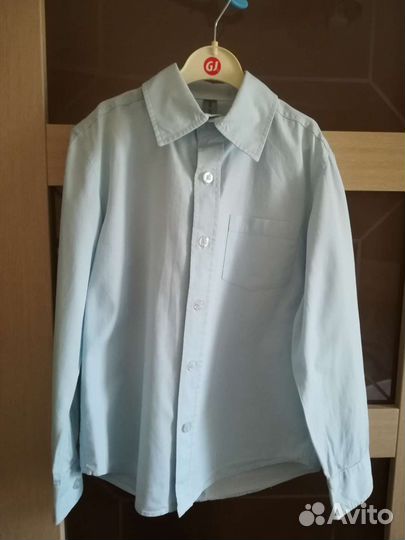 Рубашка голубая 128 рост