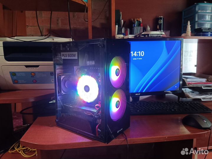 Игровой пк 12 ядер, Intel E5 2650 V4, 16Gb, RX570