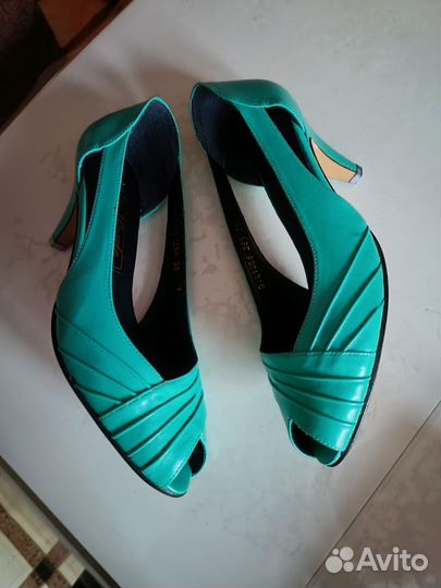 Туфли винтаж новые бирюзовые размер 36