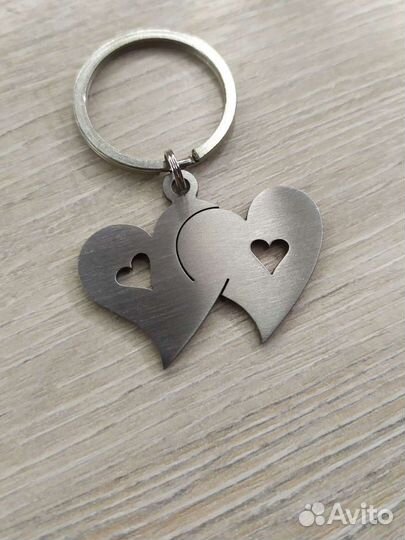 Брелок из нержавеющей стали любящие сердца
