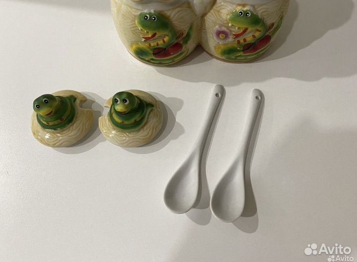 Набор для специй с ложкой. Солонка и перечница
