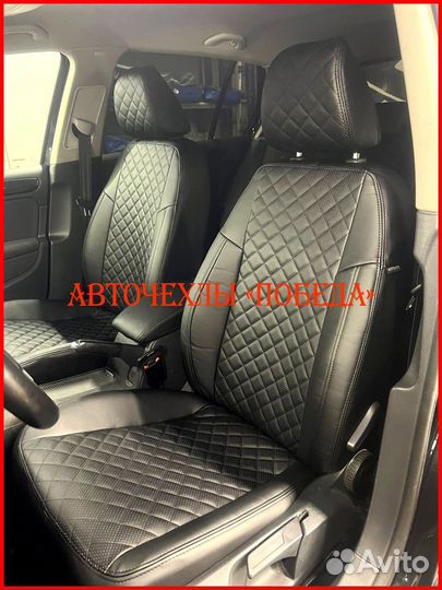 Чехлы Volkswagen Golf 6 из экокожи чёрные Ромб