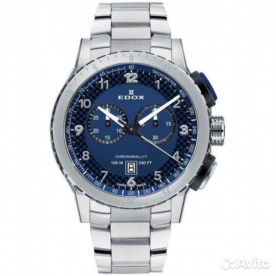 Edox 10114 3NBU BU chronorally 1 Blue Dial Quartz