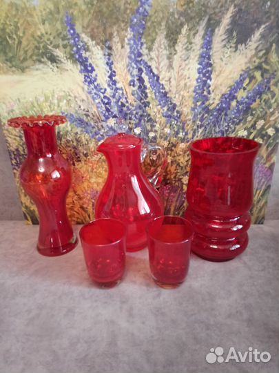 Посуда цветное стекло