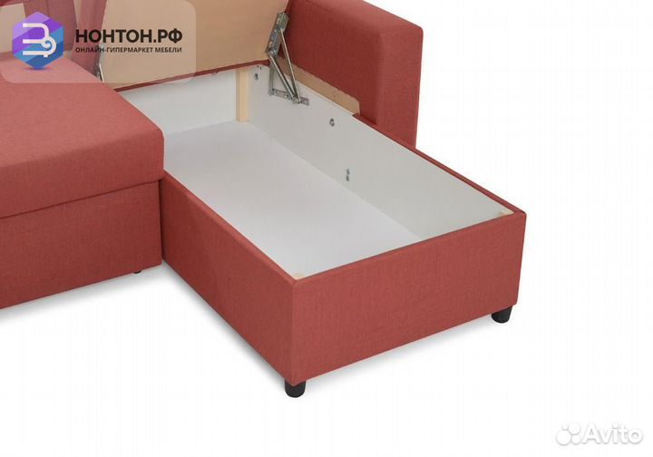 Диван угловой дельфин Торонто терракотовый