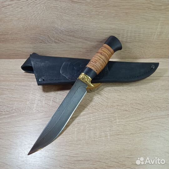 Нож охотничий из дамасской стали