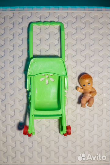 Детская коляска для куклы Барби + пупс