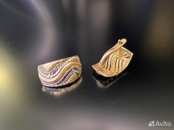 Золотые серьги Пластины 3.2 гр