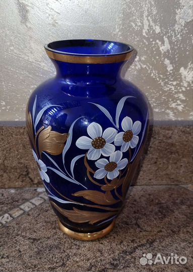 Ваза Чехословакия cobalt кобальт 50-60е годы