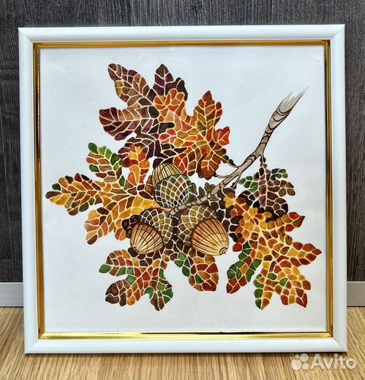 Картина жёлуди, акварель